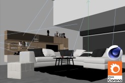 C4Donly.com - Living Room 3D Model - Cinema 4D & Corona
