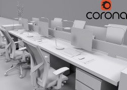 C4Donly.com - Office Station 3D Model - Cinema 4D & V-Ray