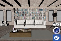 C4Donly.com - Living Room 3D Model - Cinema 4D & V-Ray
