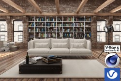 C4Donly.com - Living Room 3D Model - Cinema 4D & V-Ray