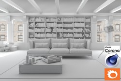 C4Donly.com - Living Room 3D Model - Cinema 4D & Corona