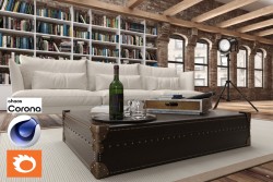 C4Donly.com - Living Room 3D Model - Cinema 4D & Corona