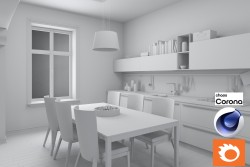 C4Donly.com - Living Room 3D Model - Cinema 4D & Corona