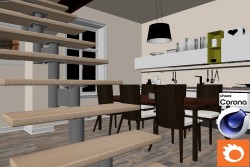 C4Donly.com - Living Room 3D Model - Cinema 4D & Corona
