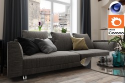 C4Donly.com - Living Room 3D Model - Cinema 4D & Corona
