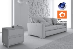 C4Donly.com - Living Room 3D Model - Cinema 4D & Corona