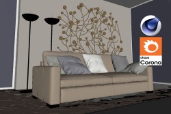 C4Donly.com - Living Room 3D Model - Cinema 4D & Corona