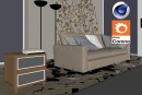 C4Donly.com - Living Room 3D Model - Cinema 4D & Corona