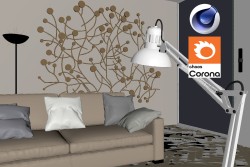 C4Donly.com - Living Room 3D Model - Cinema 4D & Corona