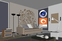 C4Donly.com - Living Room 3D Model - Cinema 4D & Corona