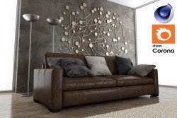 C4Donly.com - Living Room 3D Model - Cinema 4D & Corona