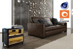 C4Donly.com - Living Room 3D Model - Cinema 4D & Corona