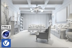 C4Donly.com - Living Room 3D Model - Cinema 4D & V-Ray