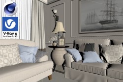 C4Donly.com - Living Room 3D Model - Cinema 4D & V-Ray