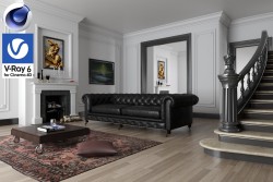 C4Donly.com - Living Room 3D Model - Cinema 4D & V-Ray