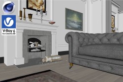 C4Donly.com - Living Room 3D Model - Cinema 4D & V-Ray