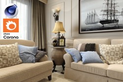 C4Donly.com - Living Room 3D Model - Cinema 4D & Corona