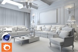 C4Donly.com - Living Room 3D Model - Cinema 4D & Corona