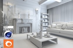 C4Donly.com - Living Room 3D Model - Cinema 4D & Corona