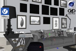 C4Donly.com - Living Room 3D Model - Cinema 4D & V-Ray