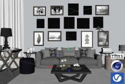 C4Donly.com - Living Room 3D Model - Cinema 4D & V-Ray
