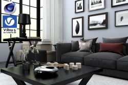 C4Donly.com - Living Room 3D Model - Cinema 4D & V-Ray