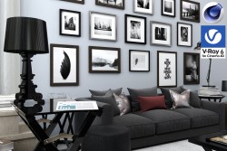 C4Donly.com - Living Room 3D Model - Cinema 4D & V-Ray