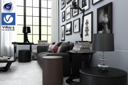C4Donly.com - Living Room 3D Model - Cinema 4D & V-Ray
