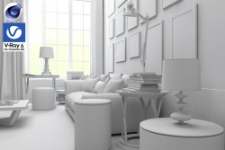 C4Donly.com - Living Room 3D Model - Cinema 4D & V-Ray