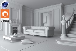 C4Donly.com - Living Room 3D Model - Cinema 4D & Corona