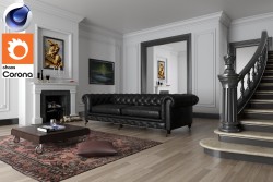 C4Donly.com - Living Room 3D Model - Cinema 4D & Corona