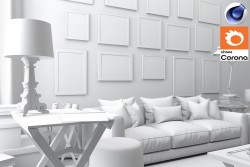 C4Donly.com - Living Room 3D Model - Cinema 4D & Corona