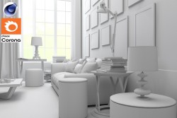 C4Donly.com - Living Room 3D Model - Cinema 4D & Corona