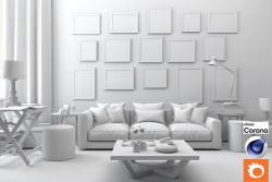 C4Donly.com - Living Room 3D Model - Cinema 4D & Corona