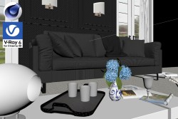 C4Donly.com - Living Room 3D Model - Cinema 4D & V-Ray