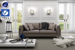 C4Donly.com - Living Room 3D Model - Cinema 4D & V-Ray