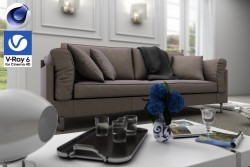 C4Donly.com - Living Room 3D Model - Cinema 4D & V-Ray
