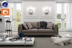 C4Donly.com - Living Room 3D Model - Cinema 4D & Corona