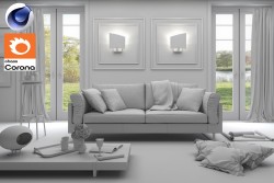 C4Donly.com - Living Room 3D Model - Cinema 4D & Corona