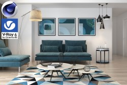 C4Donly.com - Living Room 3D Model - Cinema 4D & V-Ray