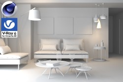 C4Donly.com - Living Room 3D Model - Cinema 4D & V-Ray