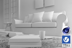 C4Donly.com - Living Room 3D Model - Cinema 4D & V-Ray