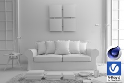 C4Donly.com - Living Room 3D Model - Cinema 4D & V-Ray