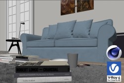 C4Donly.com - Living Room 3D Model - Cinema 4D & V-Ray
