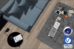 C4Donly.com - Living Room 3D Model - Cinema 4D & V-Ray