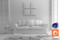 C4Donly.com - Living Room 3D Model - Cinema 4D & Corona