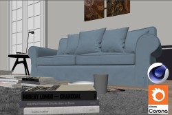 C4Donly.com - Living Room 3D Model - Cinema 4D & Corona