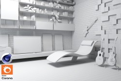 C4Donly.com - Living Room 3D Model - Cinema 4D & Corona
