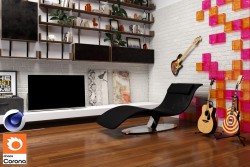 C4Donly.com - Living Room 3D Model - Cinema 4D & Corona