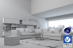 C4Donly.com - Living Room 3D Model - Cinema 4D & V-Ray